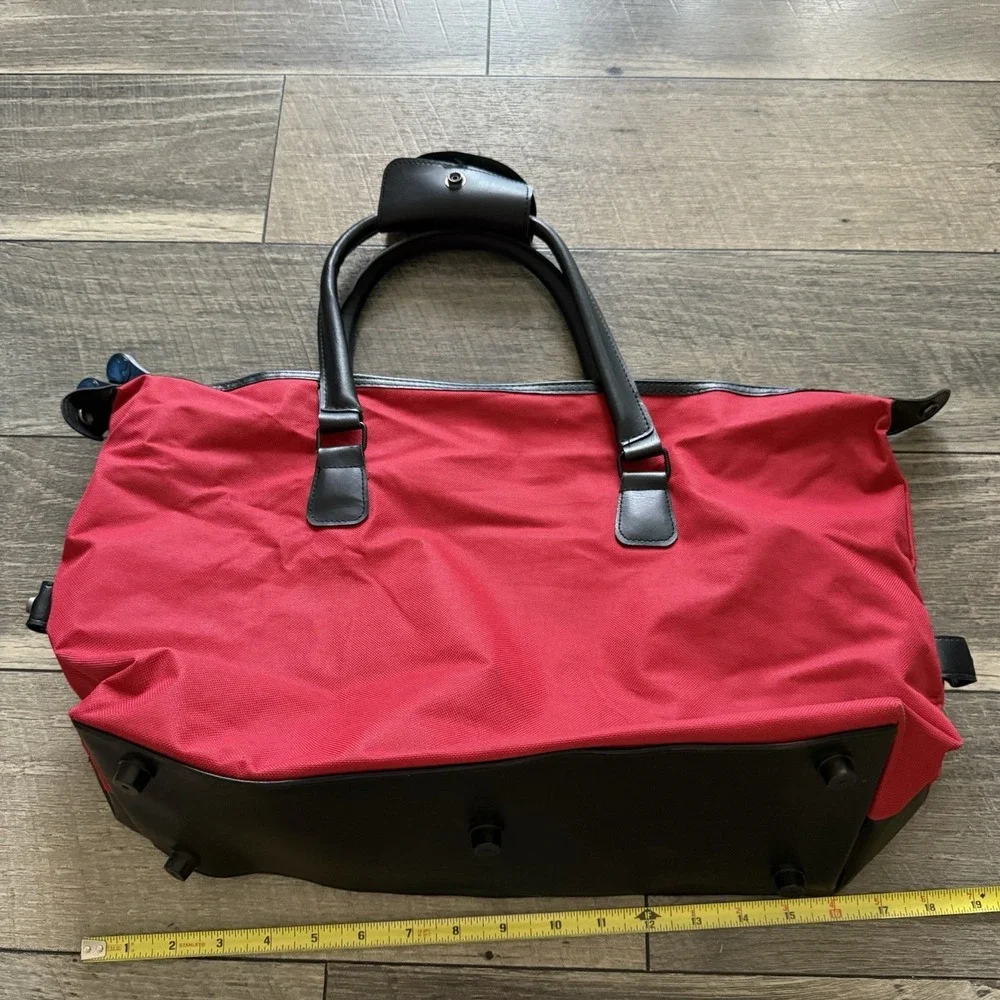 VTG Walt Disney World Resort Parks Mickey Mouse Carry On Duffle Bag Faux Leather - Picture 4 of 12